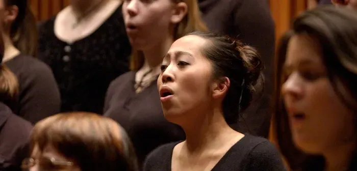 Students singing in the chorus